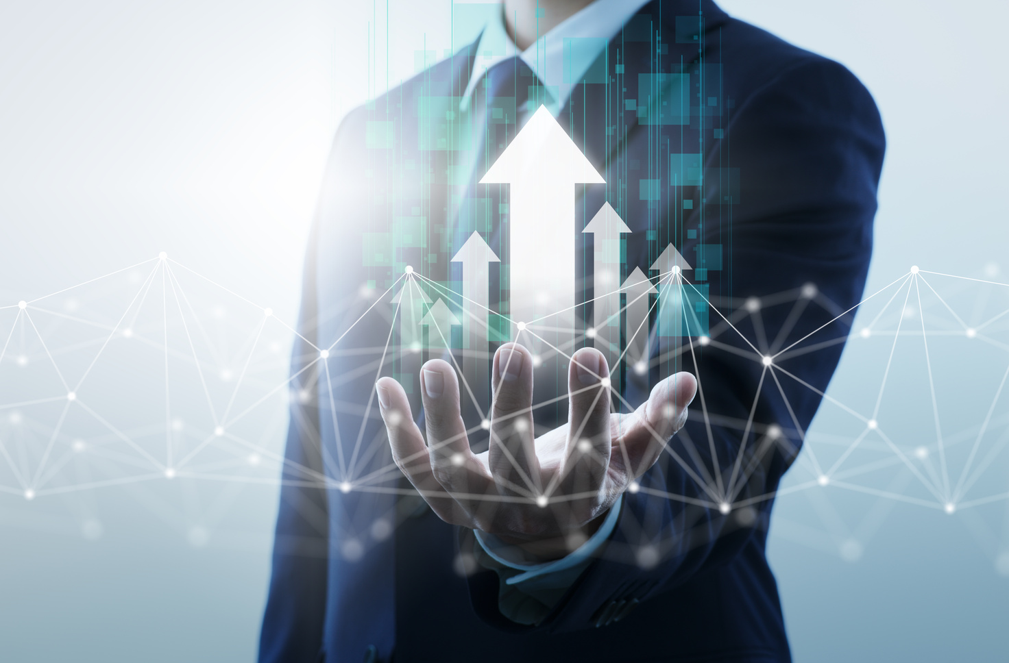 Information of business from network. Business growth.